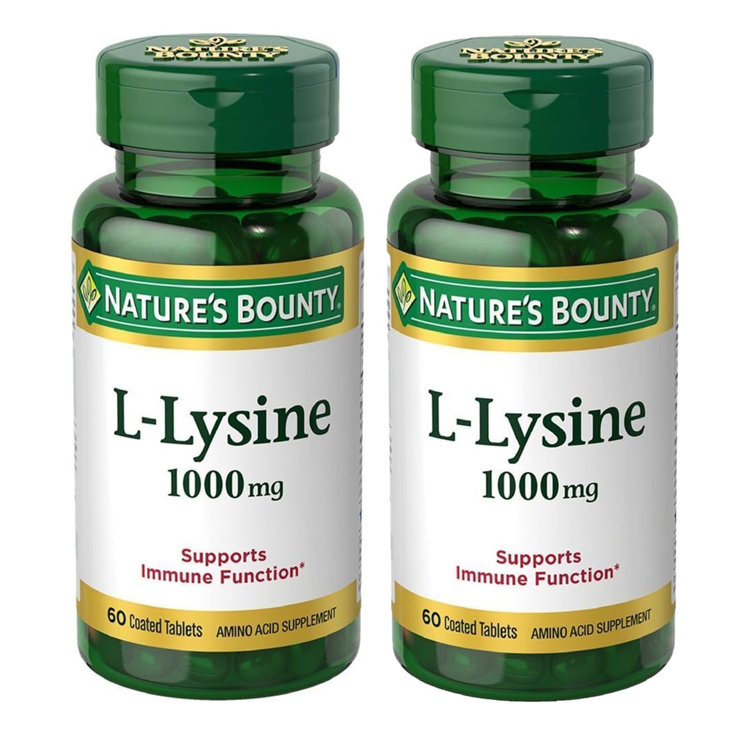 Nature's Bounty L-Lysine 1000 mg Tablets 60 ea (Pack of 2)