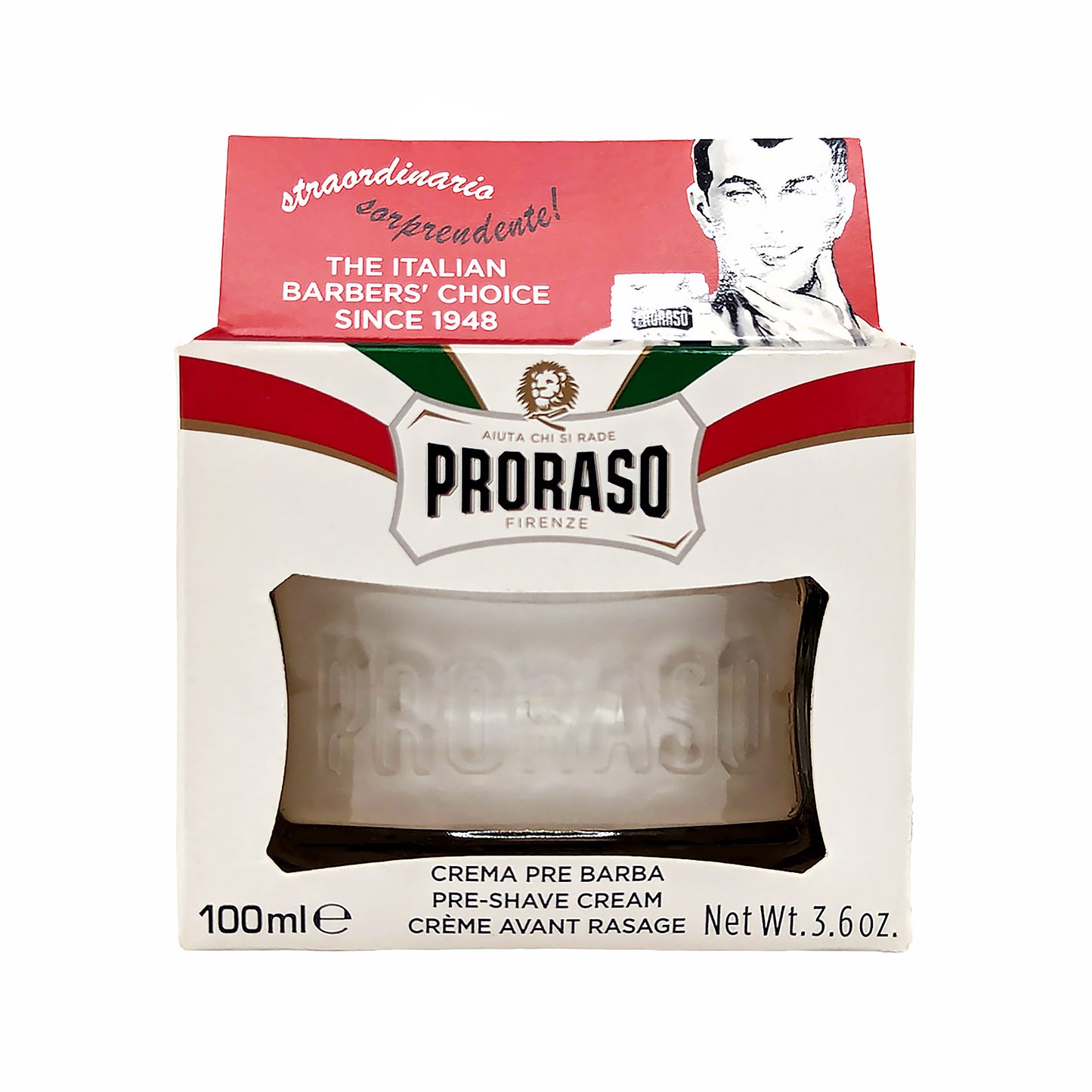Proraso Pre-Shave Conditioning Cream for Men, Sensitive Skin Formula with Oatmeal and Green Tea, 3.6 oz
