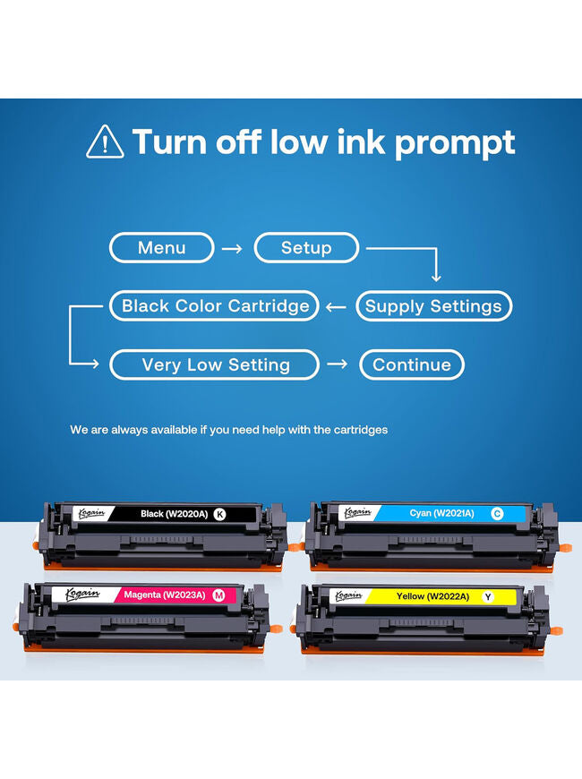 Kogain 414A Toner Cartridges (with Chip) Compatible for HP 414A丨W2020A 414X Work with HP Color Laserjet Pro M479fdn M479fdw M479fnw M454dn M454dw M479dw (BCMY, 4 Pack)
