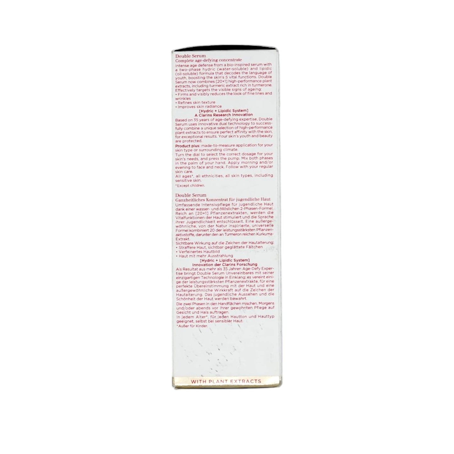 Clarins 2.5 Oz Double Serum Hydric & Lipidic System Complete Age Deluxe Edition Control Concentrate