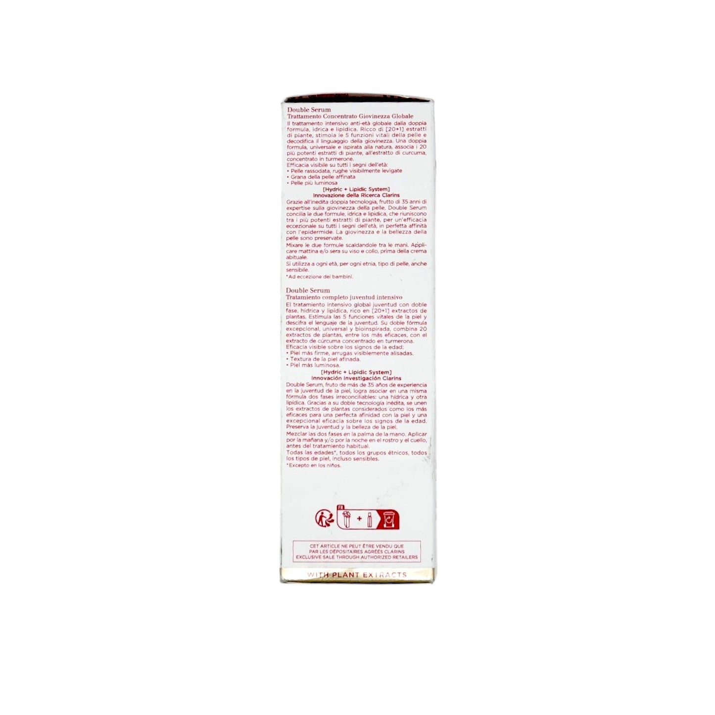 Clarins 2.5 Oz Double Serum Hydric & Lipidic System Complete Age Deluxe Edition Control Concentrate