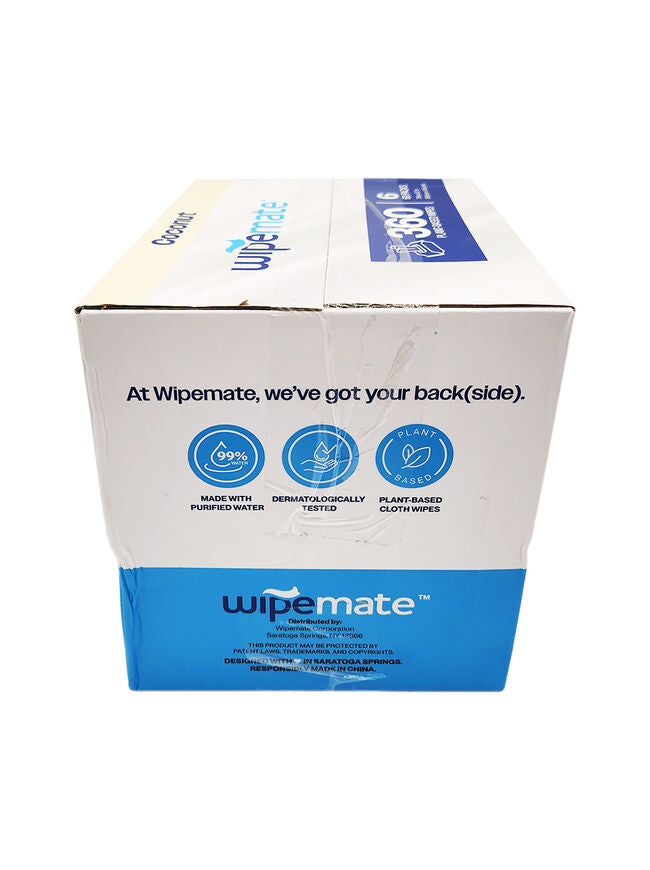 Wipemate Ultra Flushable Butt Wipes - Soothing Vitamin E & Aloe - Coconut Scent - 6 Premium Flip Top Packs - 60 Wipes Per Pack - 360count