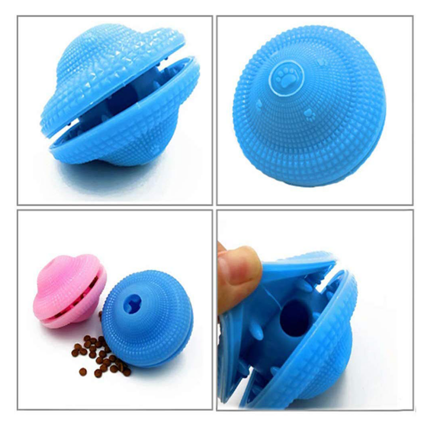 Emoly Dog Teethbrush Chew Toy, Upgraded IQ Interactive Food Dispensing Puzzle Toys for Dogs Chasing Chewing Playing Small Medium Dogs Pets (Pink)