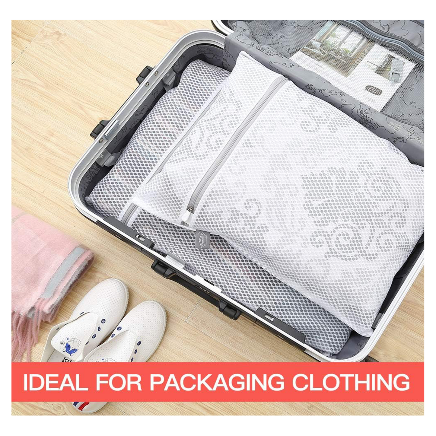 Kimmama Laundry Bags Mesh Wash Bag, Lingerie Bags for Washing Delicates, Net Washer Sack with Zipper, Dryer Pouch for Cleaning and Drying Cloths, Garment, Sweater, Bra, Pant, Sock, Toys, Bedcover