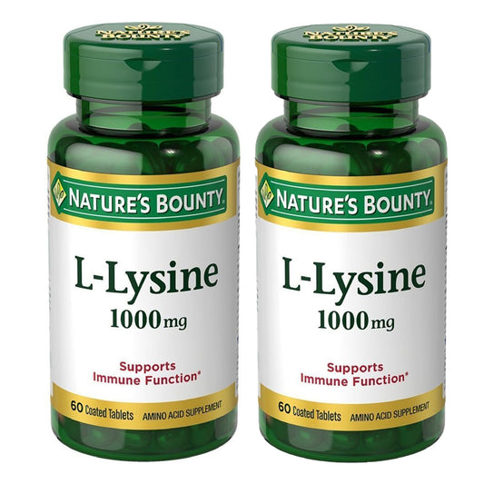 Nature's Bounty L-Lysine 1000 mg Tablets 60 ea (Pack of 2)