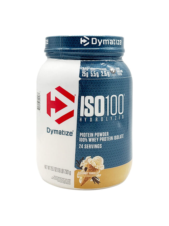 Dymatize ISO100 Hydrolyzed Protein Powder, 100% Whey Isolate Protein, 25g of Protein, 5.5g BCAAs, Gluten Free, Fast Absorbing, Easy Digesting, Gourmet Vanilla, 24 Servings