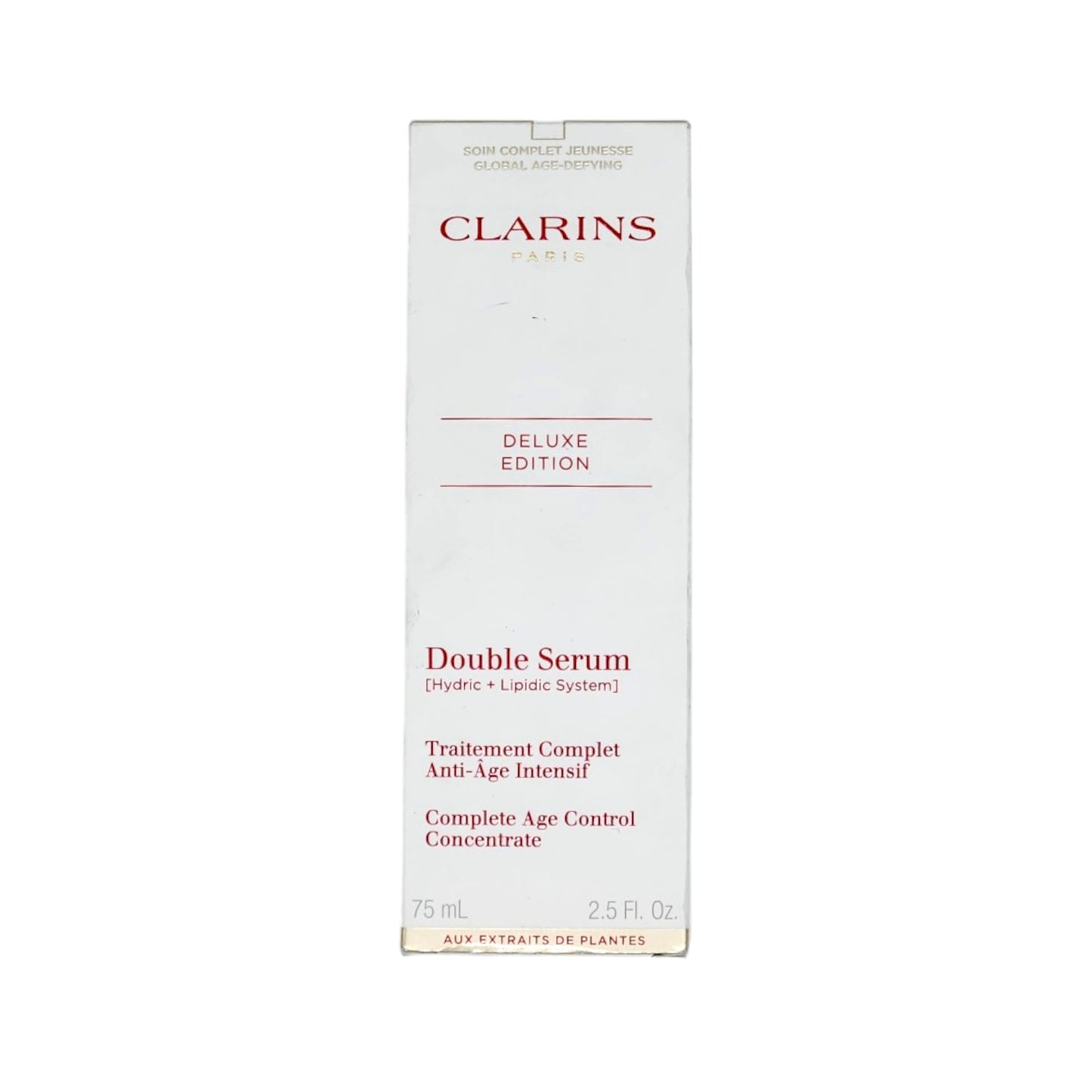 Clarins 2.5 Oz Double Serum Hydric & Lipidic System Complete Age Deluxe Edition Control Concentrate