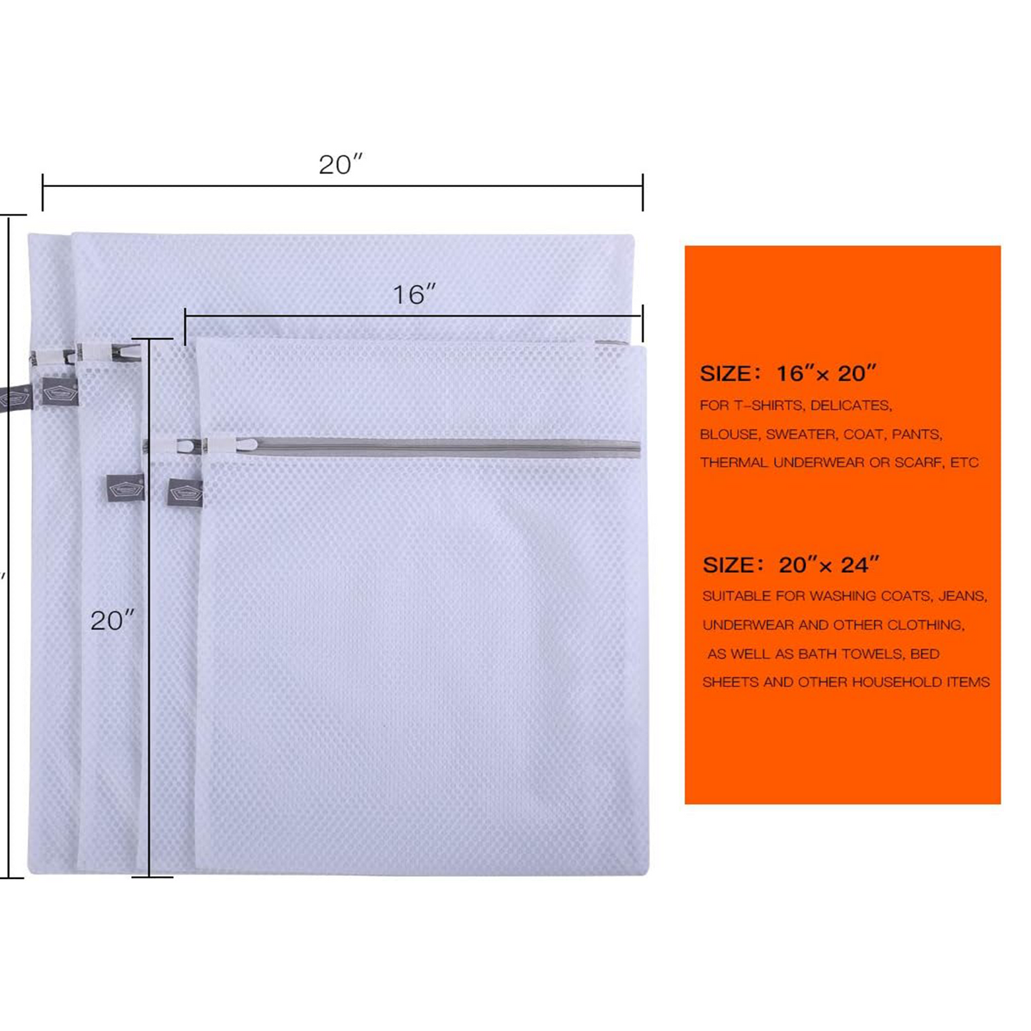 Kimmama Laundry Bags Mesh Wash Bag, Lingerie Bags for Washing Delicates, Net Washer Sack with Zipper, Dryer Pouch for Cleaning and Drying Cloths, Garment, Sweater, Bra, Pant, Sock, Toys, Bedcover