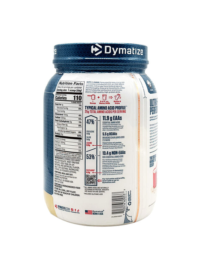 Dymatize ISO100 Hydrolyzed Protein Powder, 100% Whey Isolate Protein, 25g of Protein, 5.5g BCAAs, Gluten Free, Fast Absorbing, Easy Digesting, Gourmet Vanilla, 24 Servings