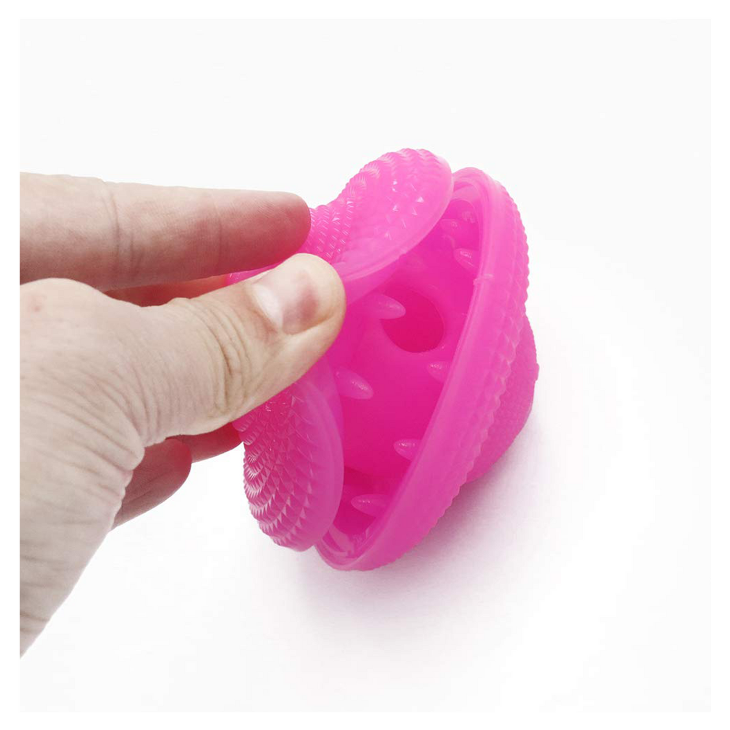 Emoly Dog Teethbrush Chew Toy, Upgraded IQ Interactive Food Dispensing Puzzle Toys for Dogs Chasing Chewing Playing Small Medium Dogs Pets (Pink)