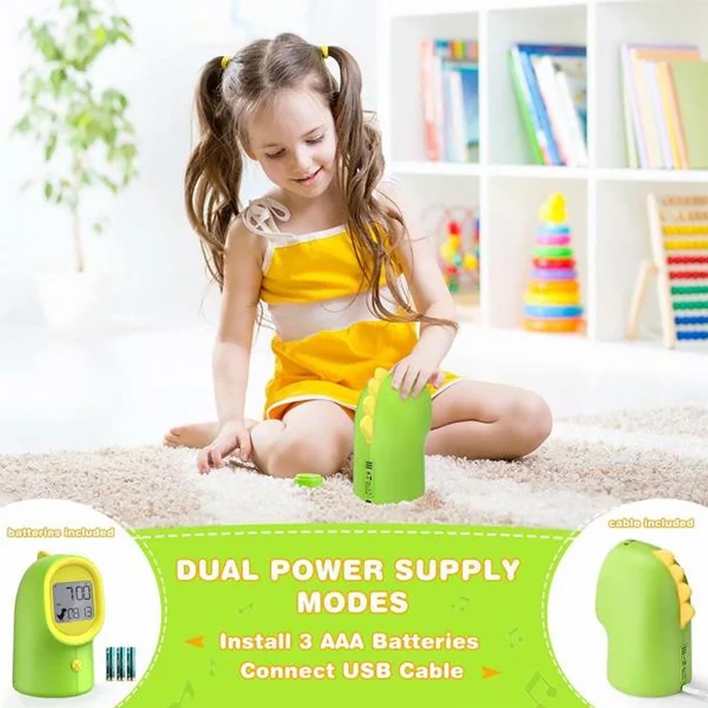 Mpow LED Digital Alarm Clock for Kids with Night Light, Children’s Sleep Trainer LED Charging USB, Birthday/ Christmas Gift for Toddler Boys Girls